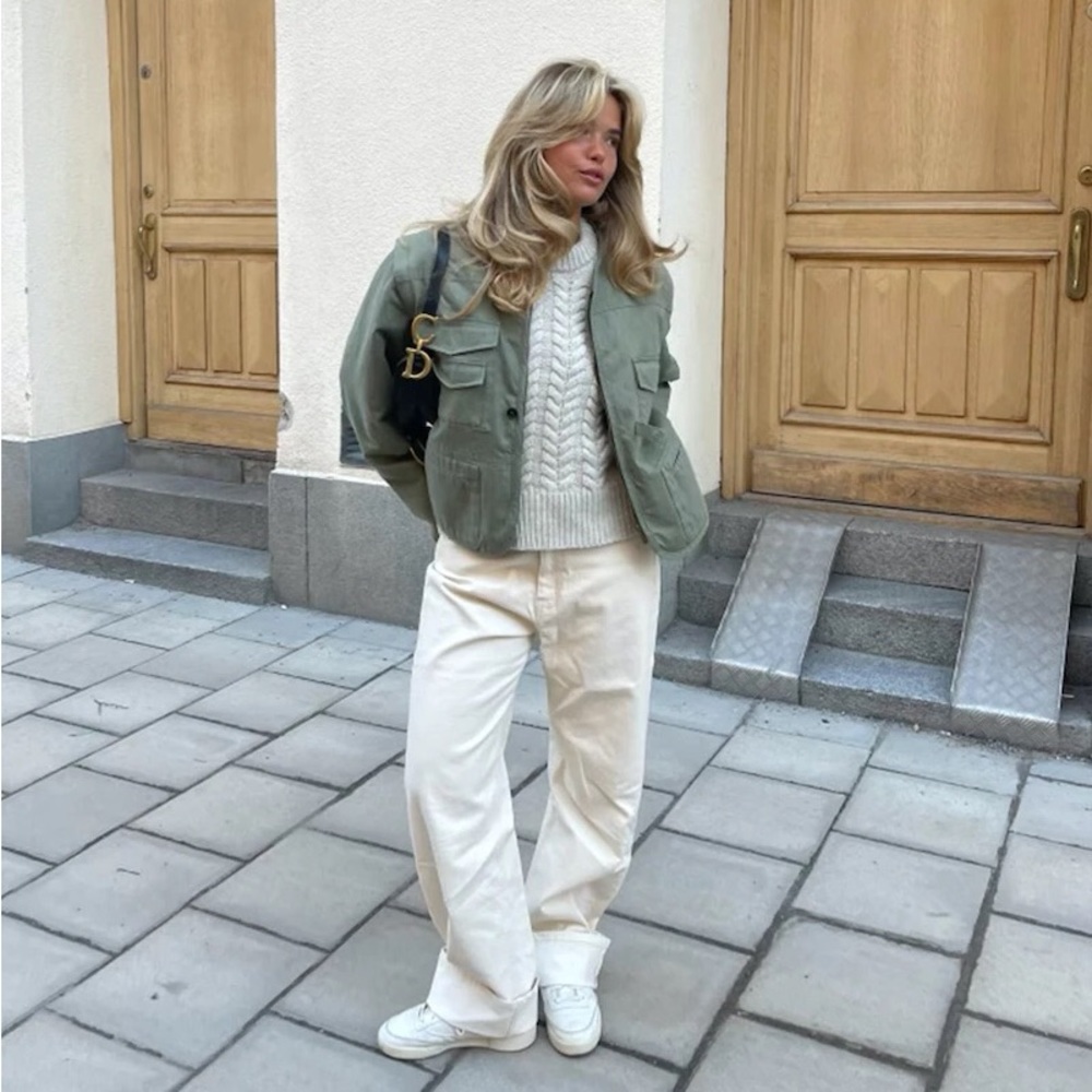 Djerf Avenue Straight Jeans Cream